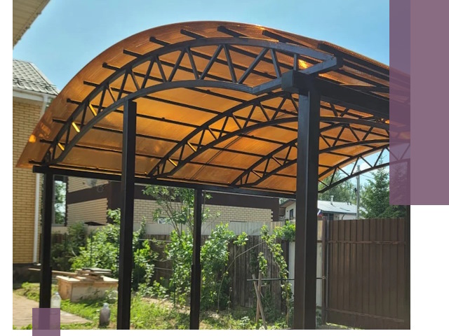 Изготовление навесов под ключ в Тамбове из качественных материалов