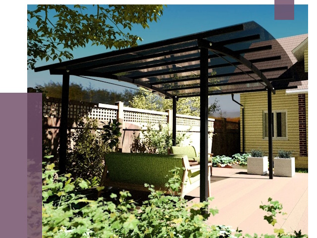 Навесы для террасы в Тамбове от 12946 руб. под ключ | ПРОЛЁТ-Тмб