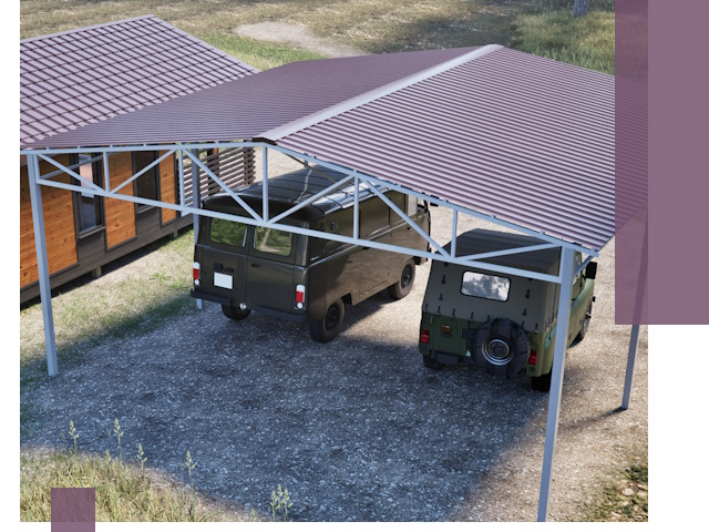 Двускатные навесы под ключ в Тамбове — изготовление и монтаж