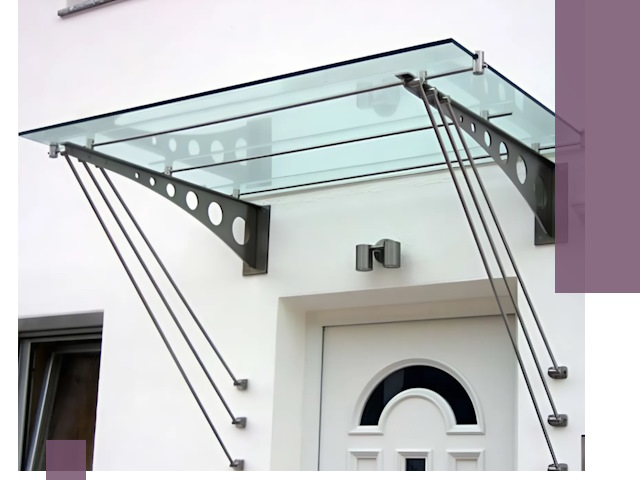 Козырьки над входом под ключ в Тамбове — изготовление и монтаж