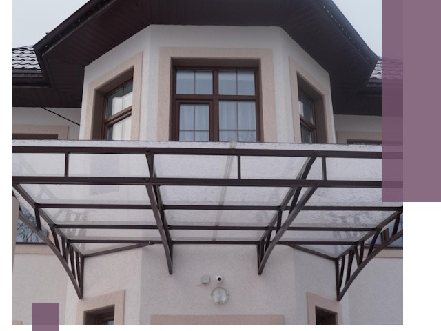 Козырьки из поликарбоната под ключ в Тамбове