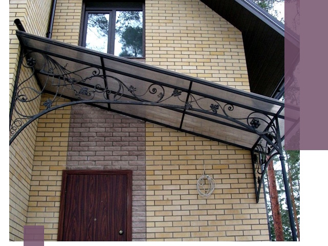 Односкатные козырьки из металла под ключ в Тамбове