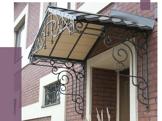 Двускатные козырьки в Тамбове под ключ от 12693 руб.