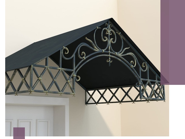 Двускатные металлические козырьки под ключ в Тамбове