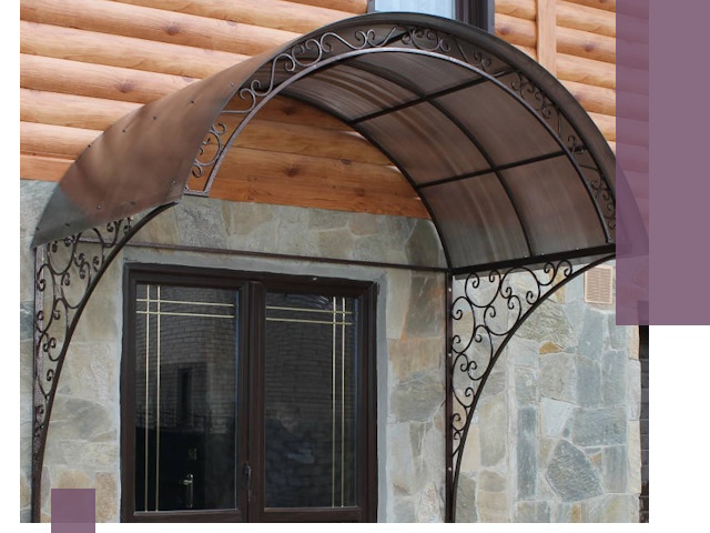 Арочные козырьки под ключ в Тамбове: изготовление и монтаж